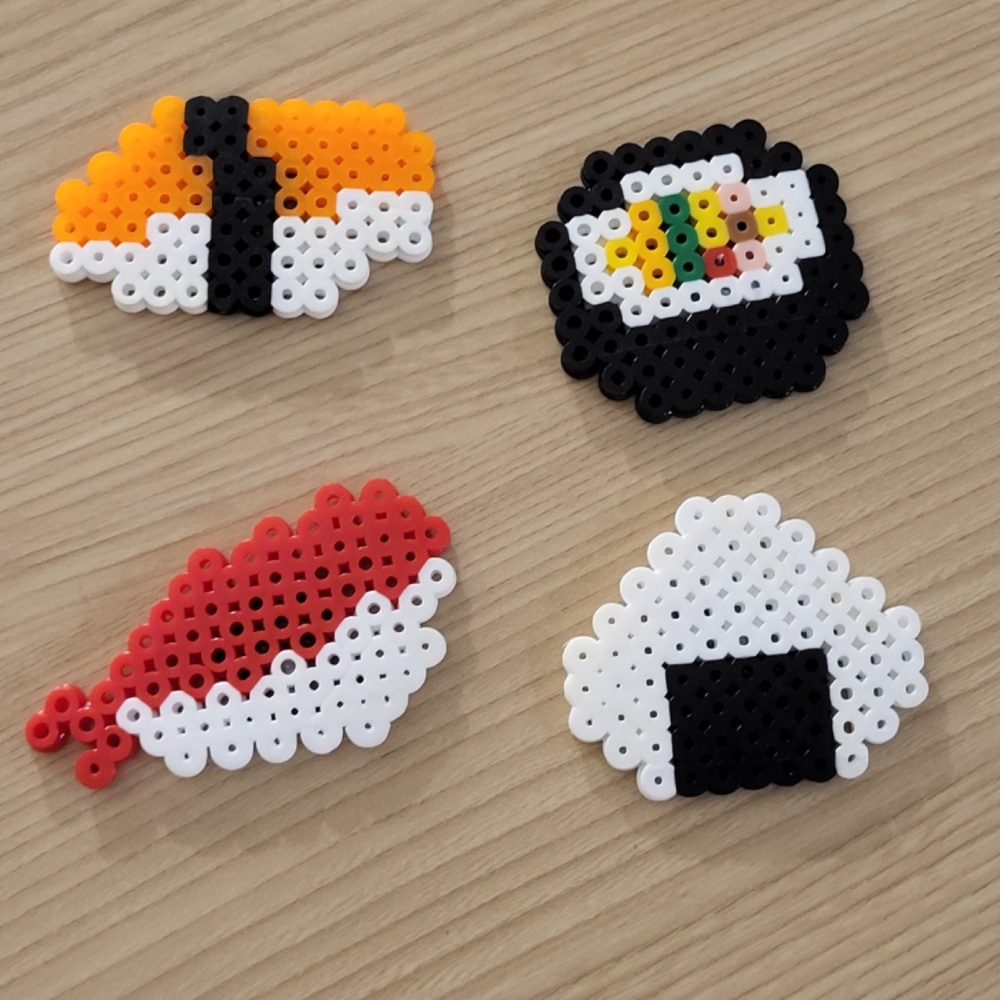 Sushi Magnets Perler Bead